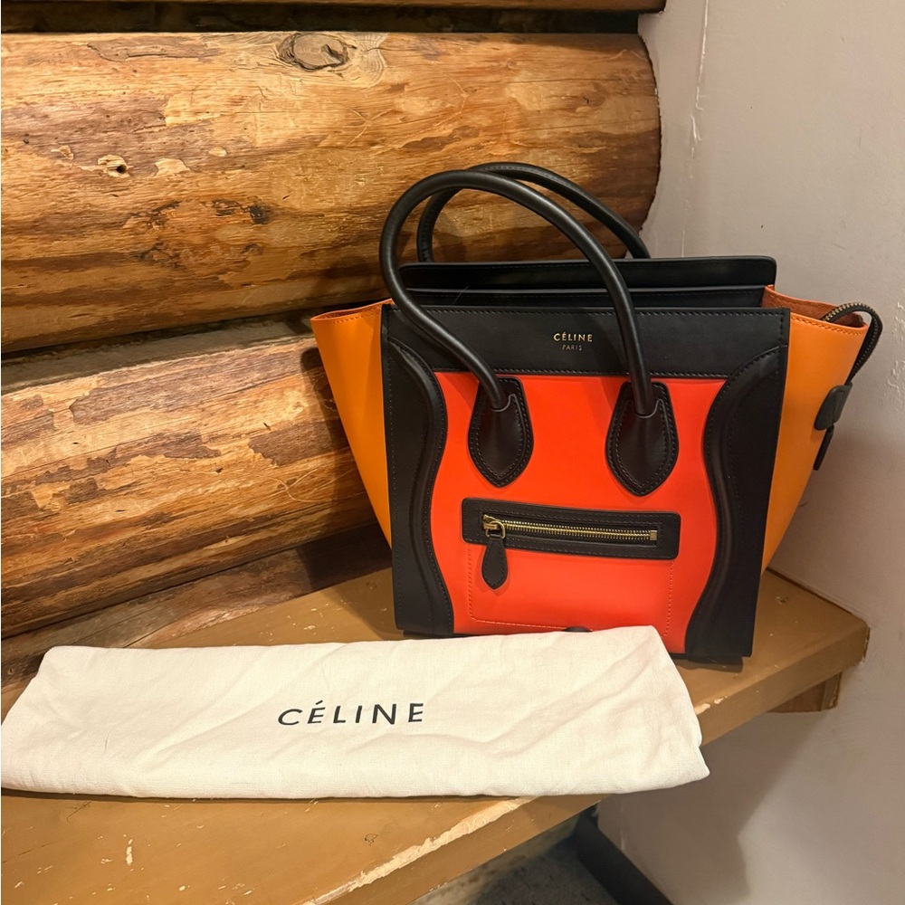 NWOT Gorgeous Celine Orange & Red Purse - Picture 4 of 9